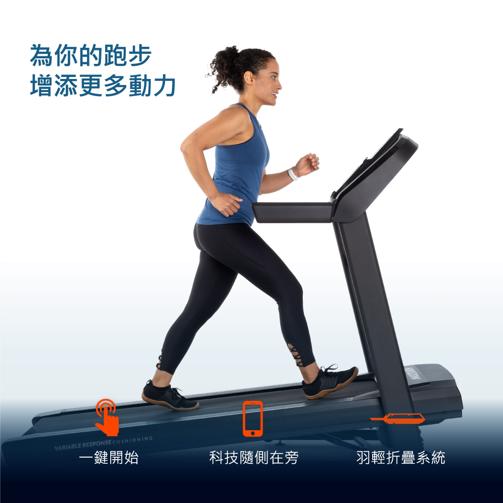 為你的跑步 增添更多動力 一鍵開始 科技隨側在旁 羽輕折疊系統 