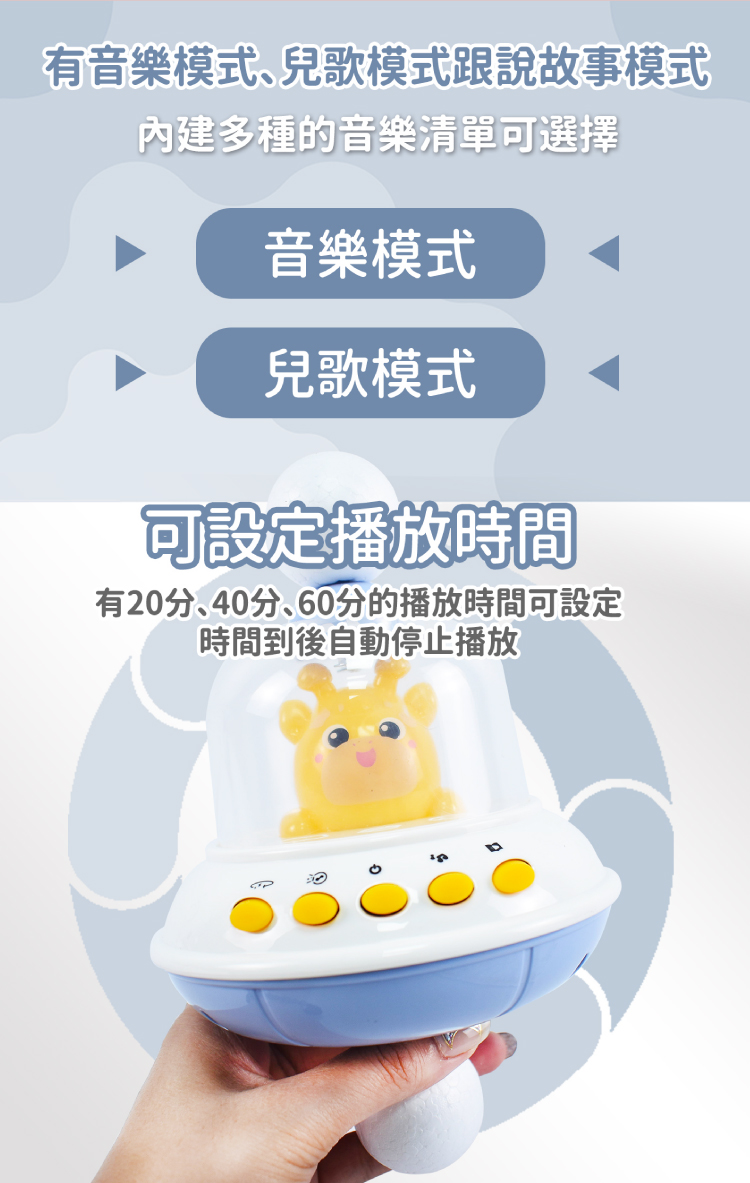 有20分、40分、60分的播放時間可設定