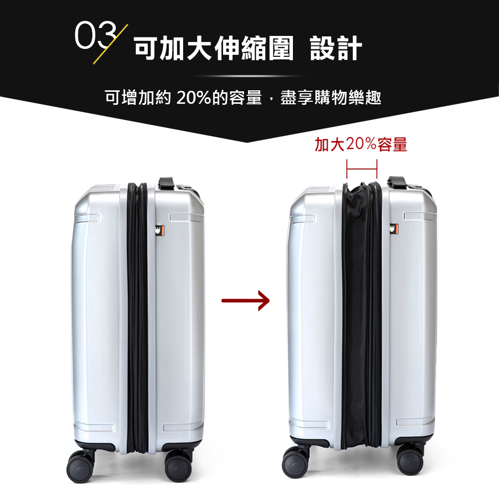 0 可加大伸縮圍 設計 可增加約 20%的容量,盡享購物樂趣 加大20%容量 