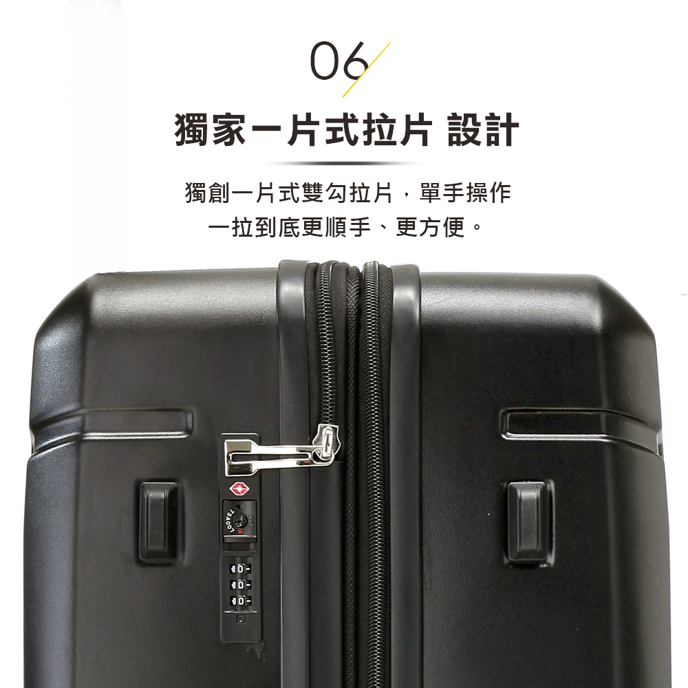 獨家片式拉片 設計 獨創一片式雙勾拉片,單手操作 一拉到底更順手、更方便。 