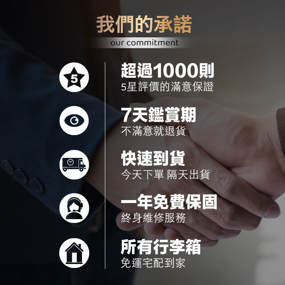 5星評價的滿意保證