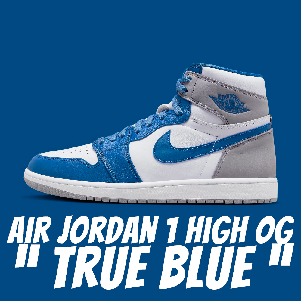 NIKE 耐吉」休閒鞋Air Jordan 1 High OG True Blue 紀念款配色白藍男款