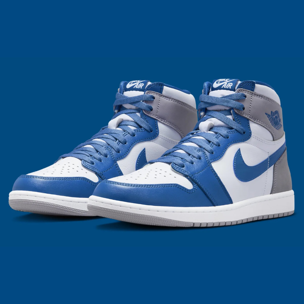 NIKE 耐吉」休閒鞋Air Jordan 1 High OG True Blue 紀念款配色白藍男款