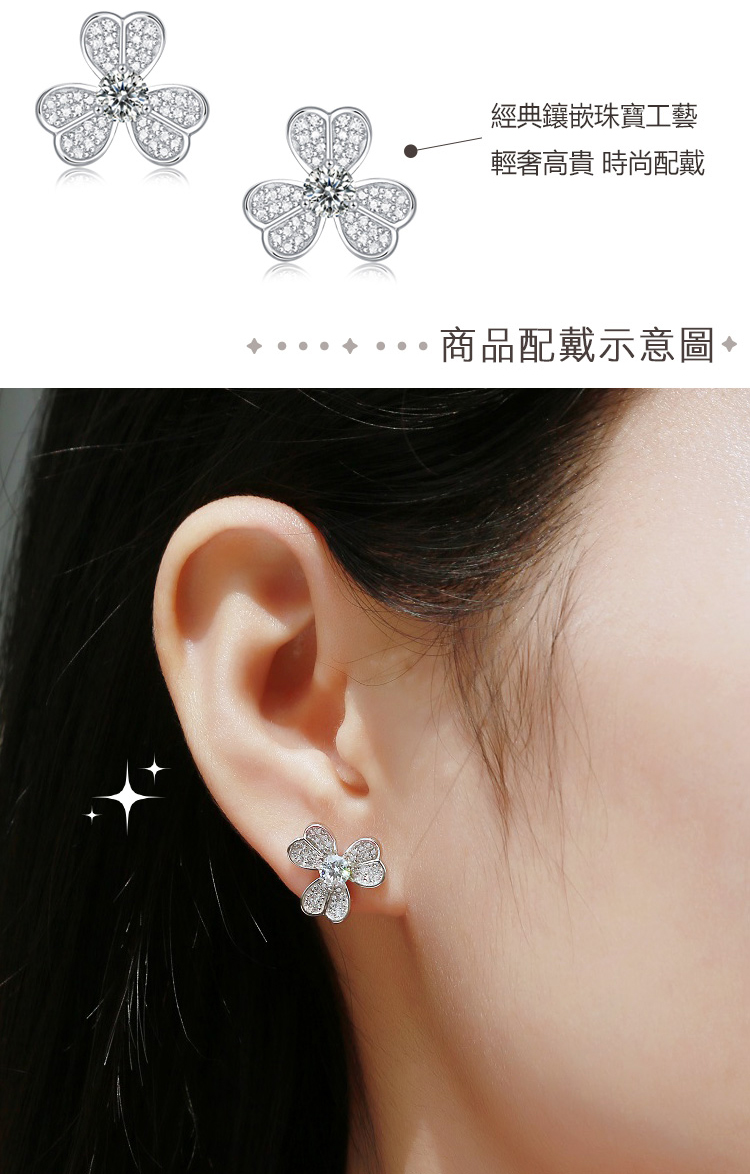 經典鑲嵌珠寶工藝 輕奢高貴 時尚配戴 商品配戴示意圖 