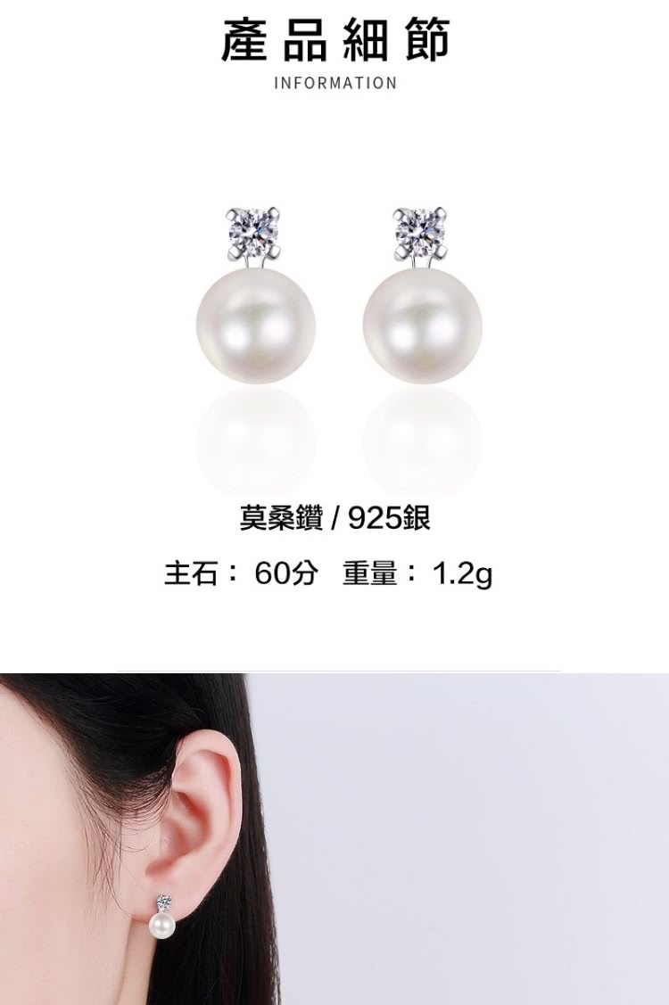 產品細節 莫桑鑽  925銀 主石 60分 重量1.2g 