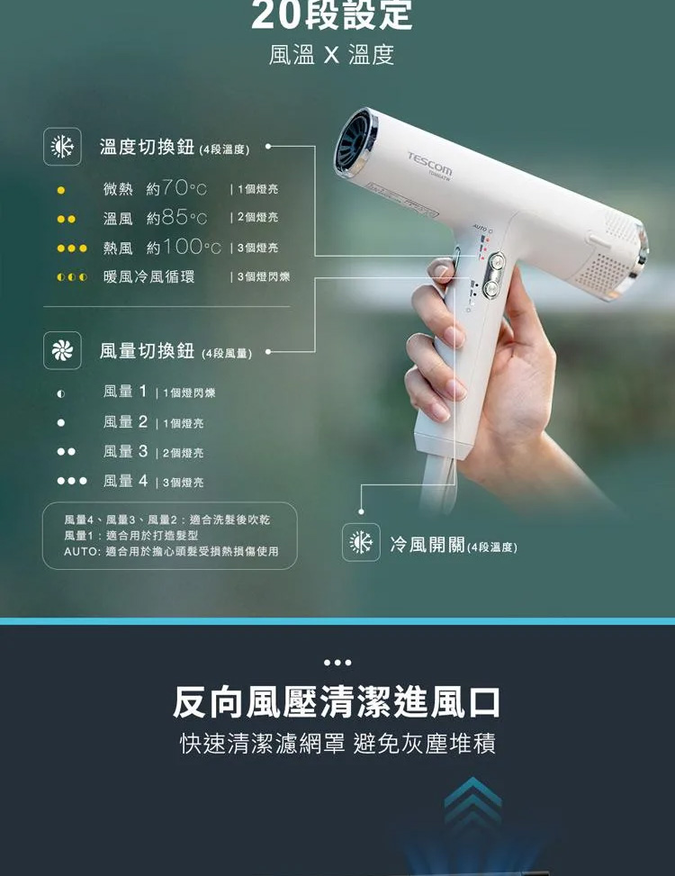 AUTO 適合用於擔心頭髮受損熱損傷使用