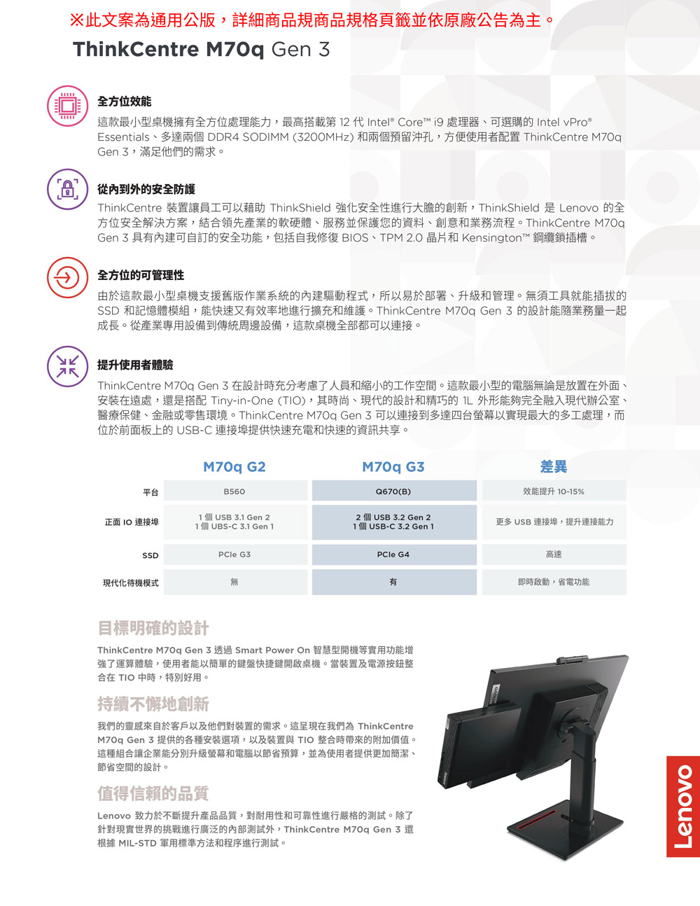 Lenovo 21.5吋螢幕組★i7十二核商用電腦(M70q