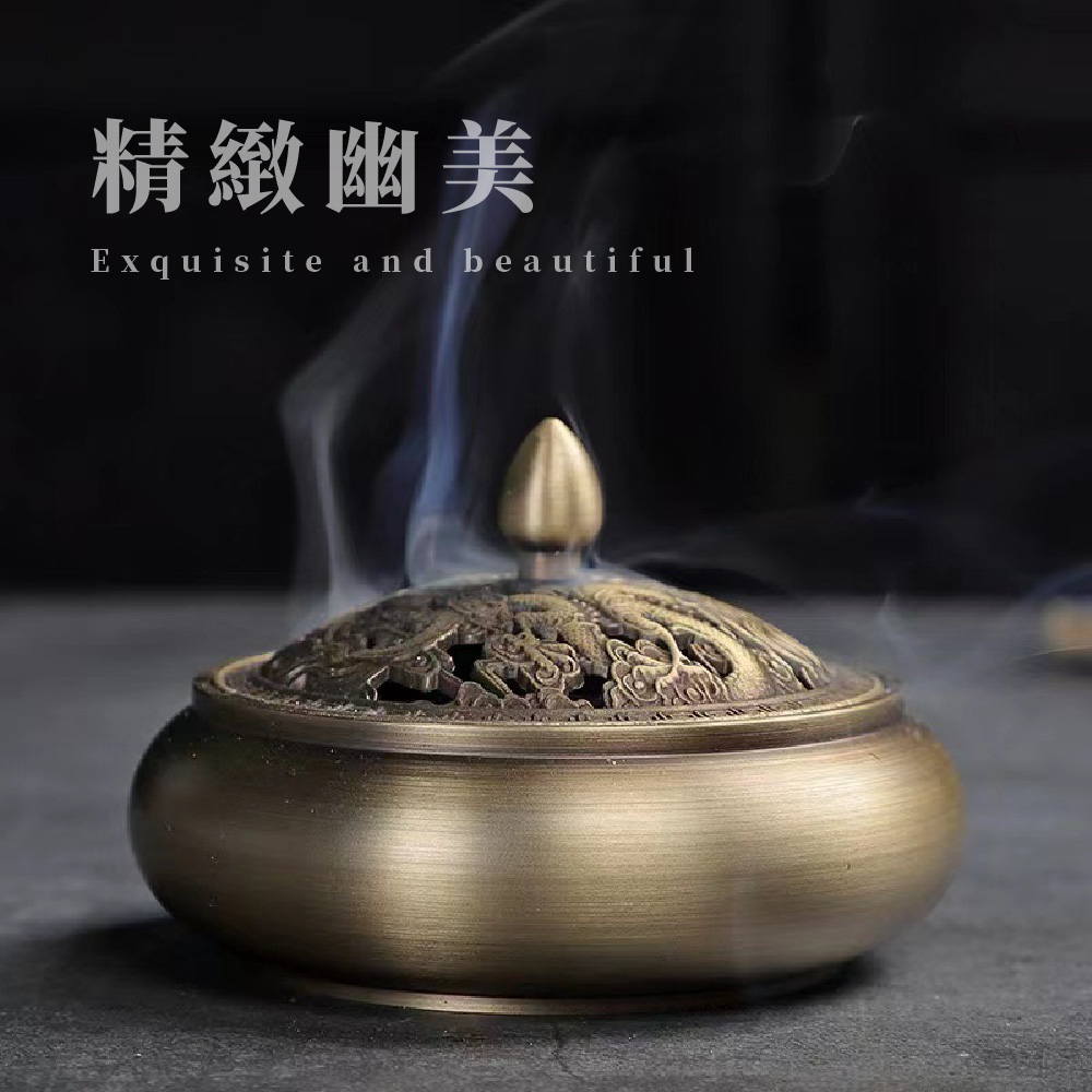 修養身息】龍鳳紋盤香爐(開運香插香座香盤熏香爐檀香爐沉香爐) - momo