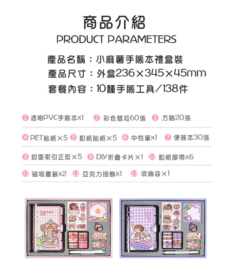 PET貼紙x5  和紙貼紙5 6 中性筆X1  便簽本30張