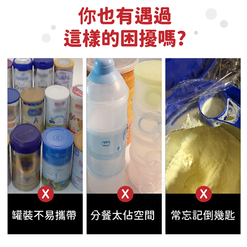你也有遇過 這樣的困擾嗎 罐裝不易攜帶 分餐太佔空間 常忘記倒幾匙 