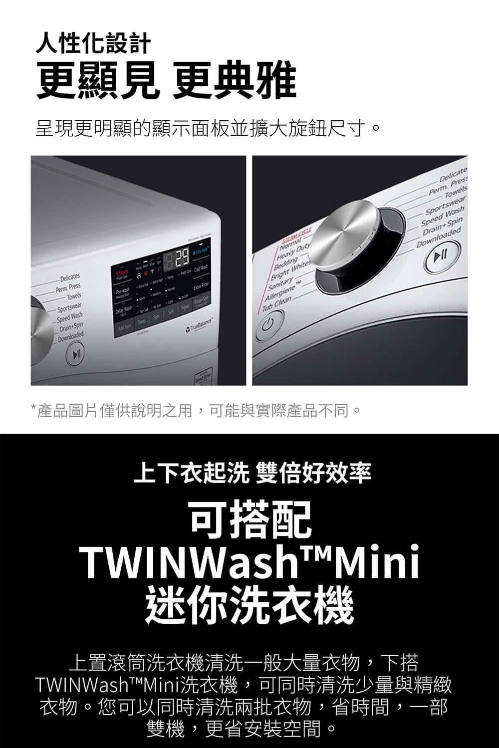 TWINWash Mini洗衣機,可同時清洗少量與精緻