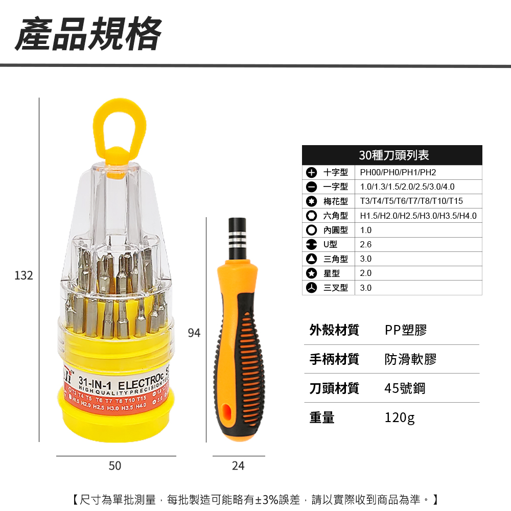 å°ºå¯¸çºå®æ¹æ¸¬é,æ¯æ¹è£½é å¯è½ç¥æ3%èª¤å·®,è«ä»¥å¯¦éæ¶å°ååçºæºã