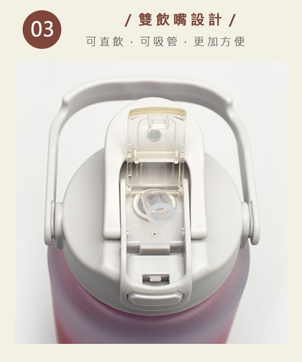 雙飲嘴設計 可直飲,可吸管,更加方便 