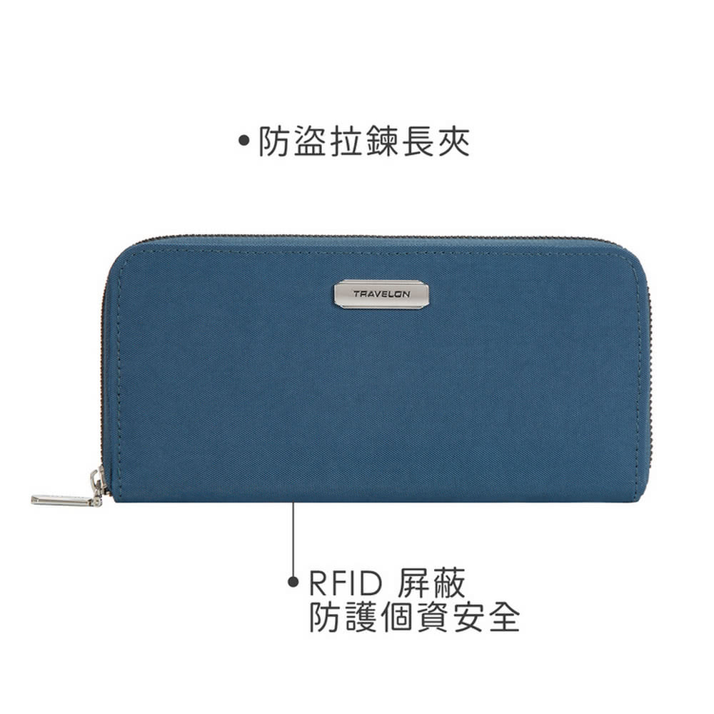 防盜拉鍊長夾 RFID 屏蔽 防護個資安全 