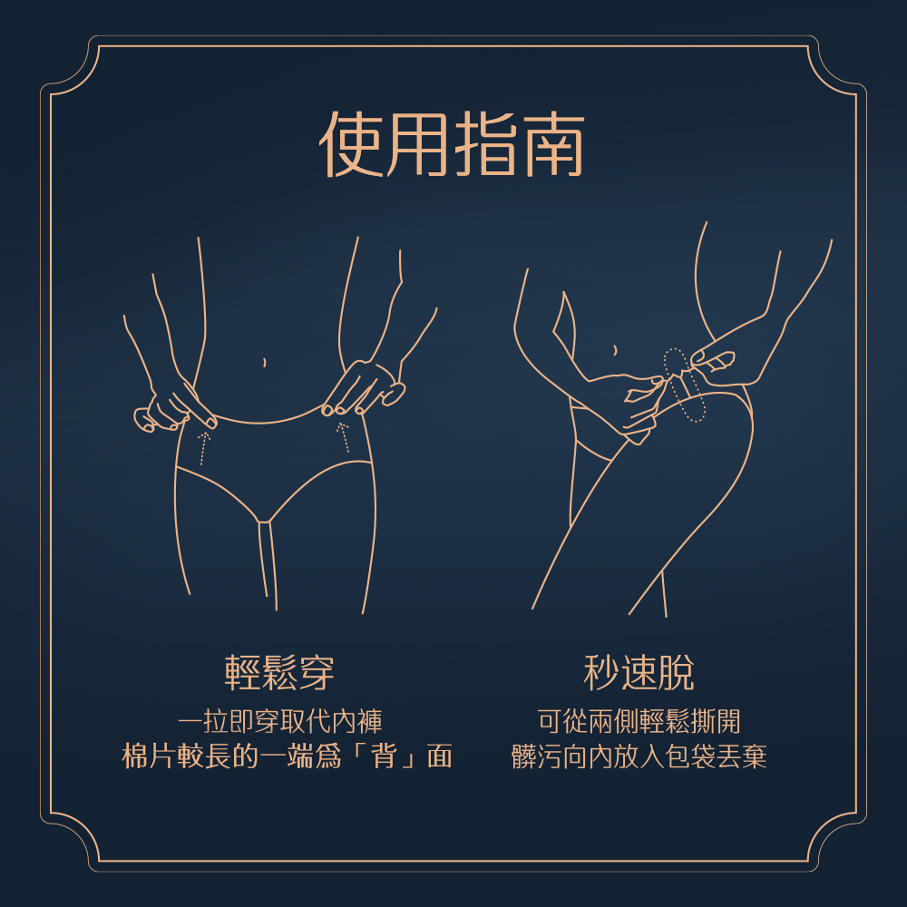 棉片較長的一端爲背 面