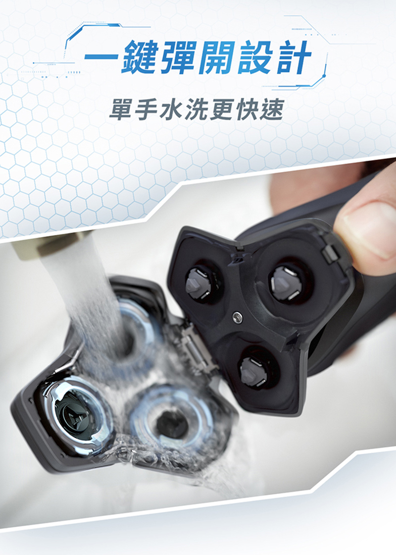 一鍵彈開設計 單手水洗更快速 