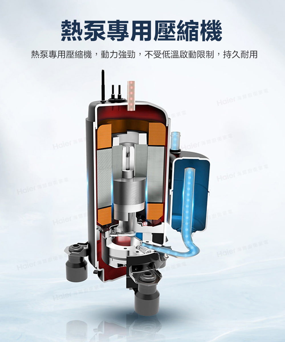 熱泵專用壓縮機,動力強勁,不受低溫啟動限制,持久耐用