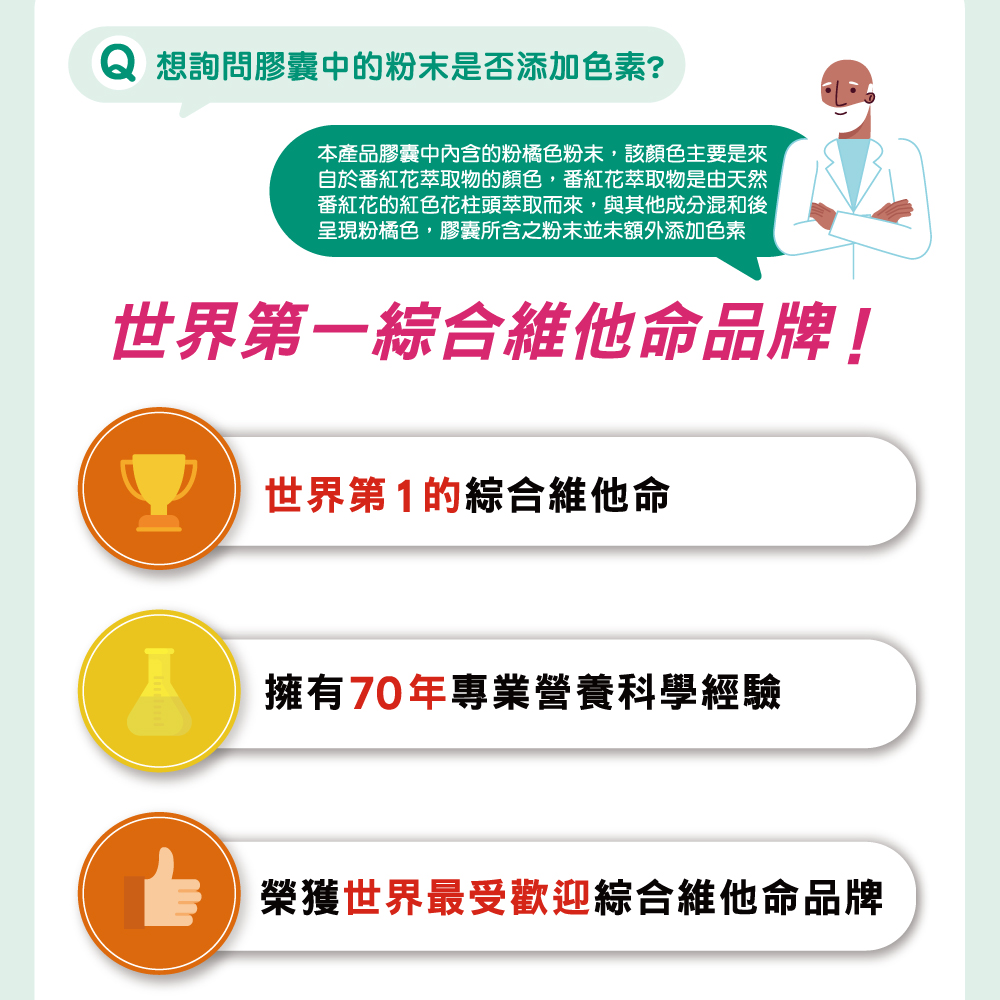 本產品膠囊中內含的粉橘色粉末,該顏色主要是來