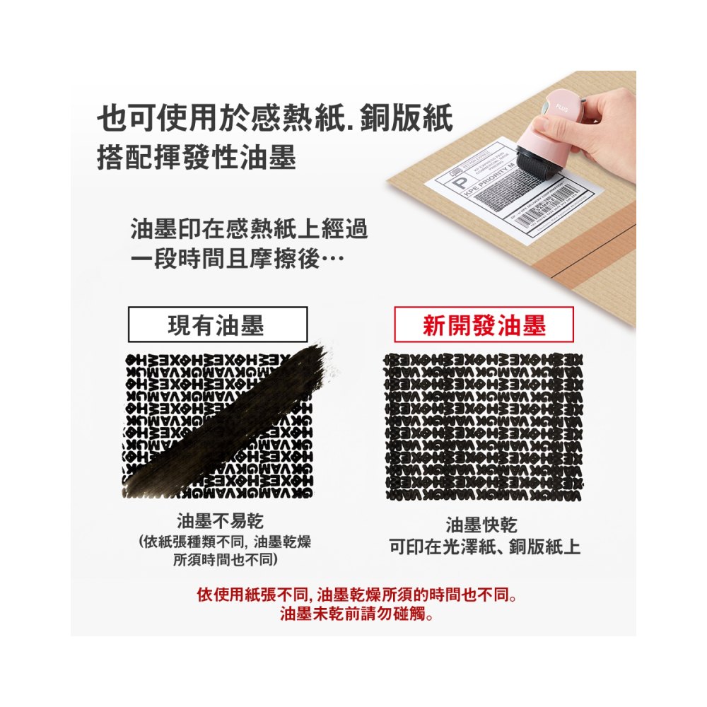 依使用紙張不同, 油墨乾燥所須的時間也不同。