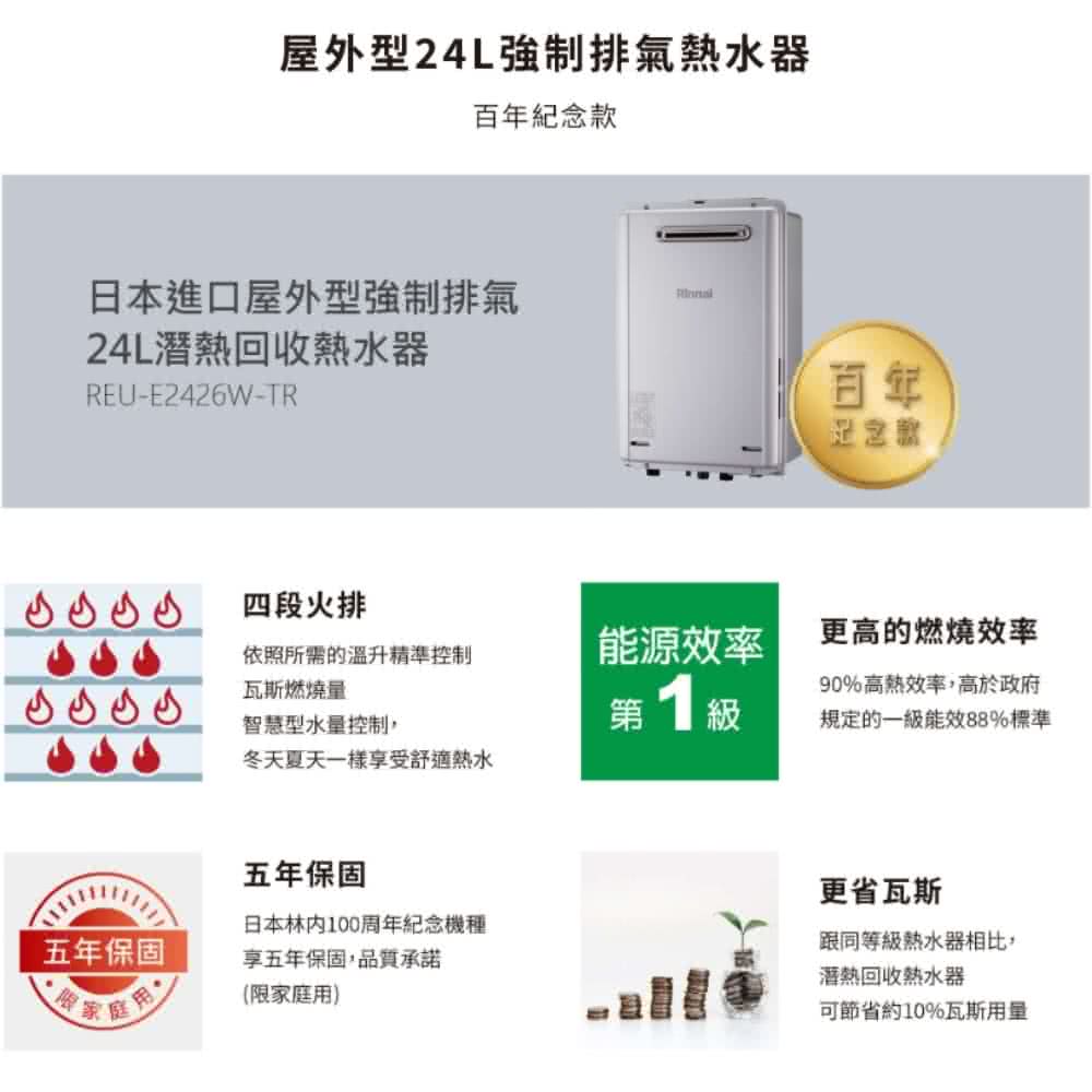 屋外型24L強制排氣熱水器