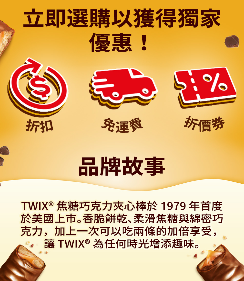 TWIX 焦糖巧克力夾心棒於 1979 年首度