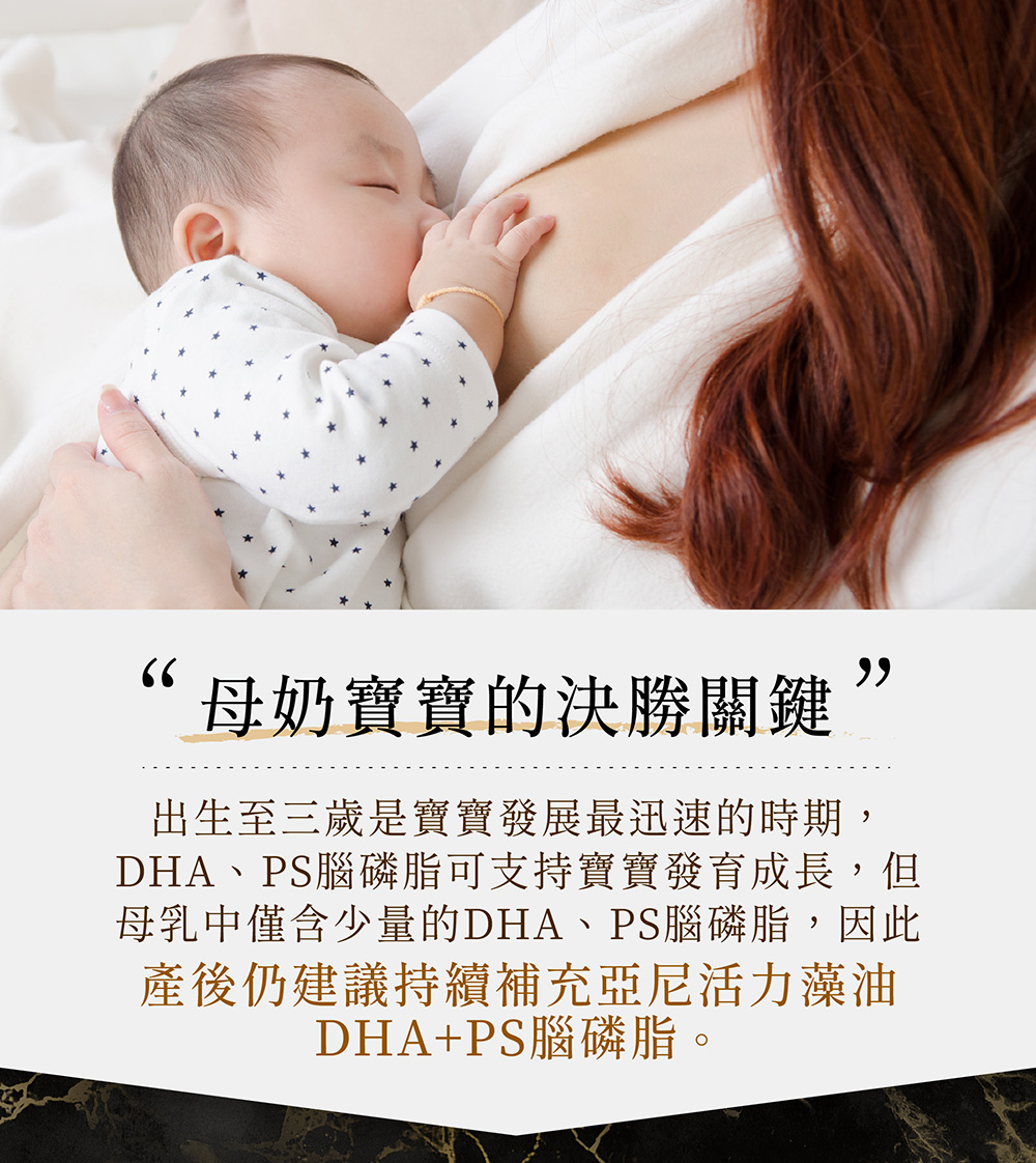 DHA、PS腦磷脂可支持寶寶發育成長,但