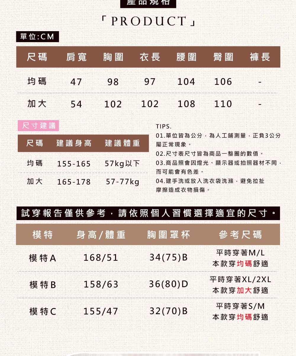 試穿報告僅供參考,請依照個人習慣選擇適宜的尺寸。