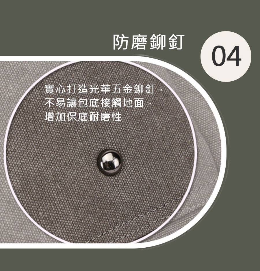 防磨鉚釘 實心打造光華五金鉚釘 不易讓包底接觸地面, 增加保底耐磨性 