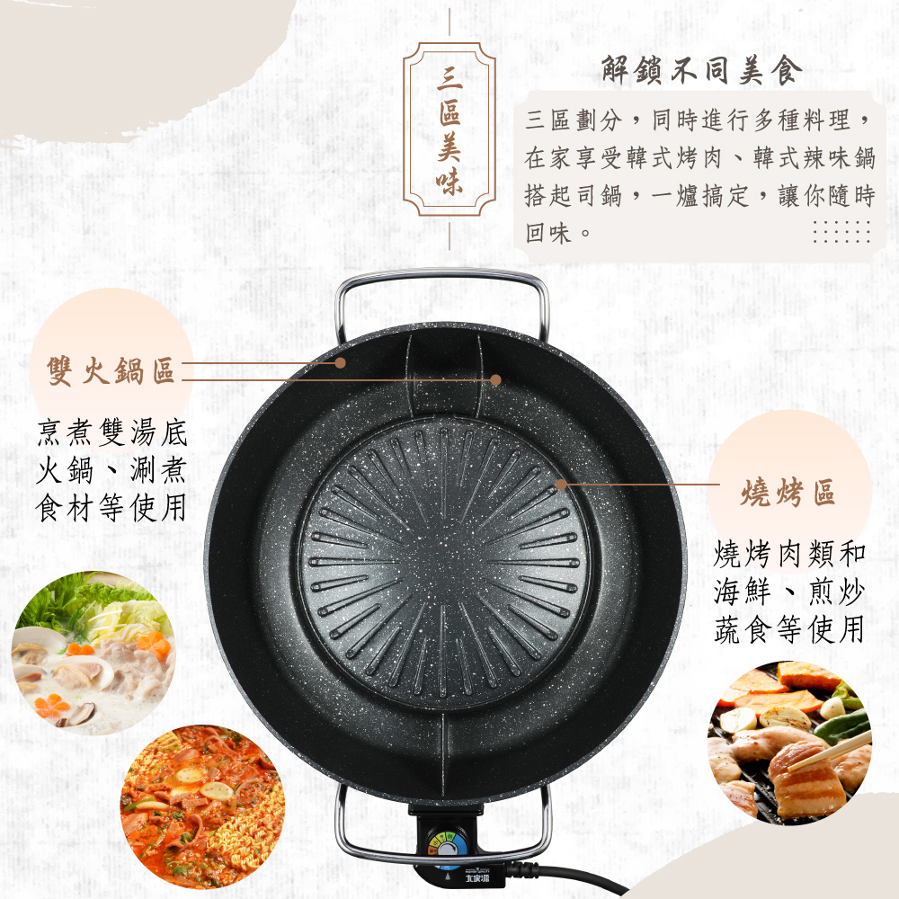 三區劃分,同時進行多種料理,