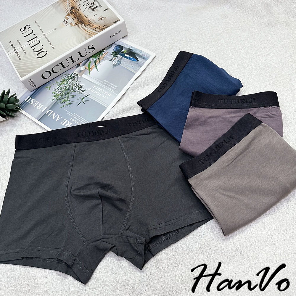 HanVo 現貨 超值4件組 撞色舒適棉質男生內褲 獨立包裝