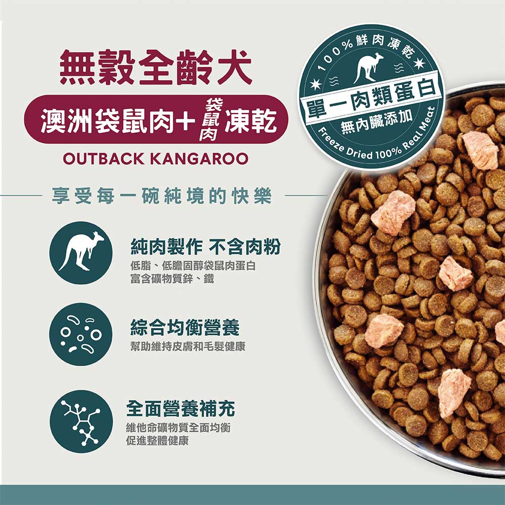 澳洲袋鼠肉凍乾 肉類蛋白