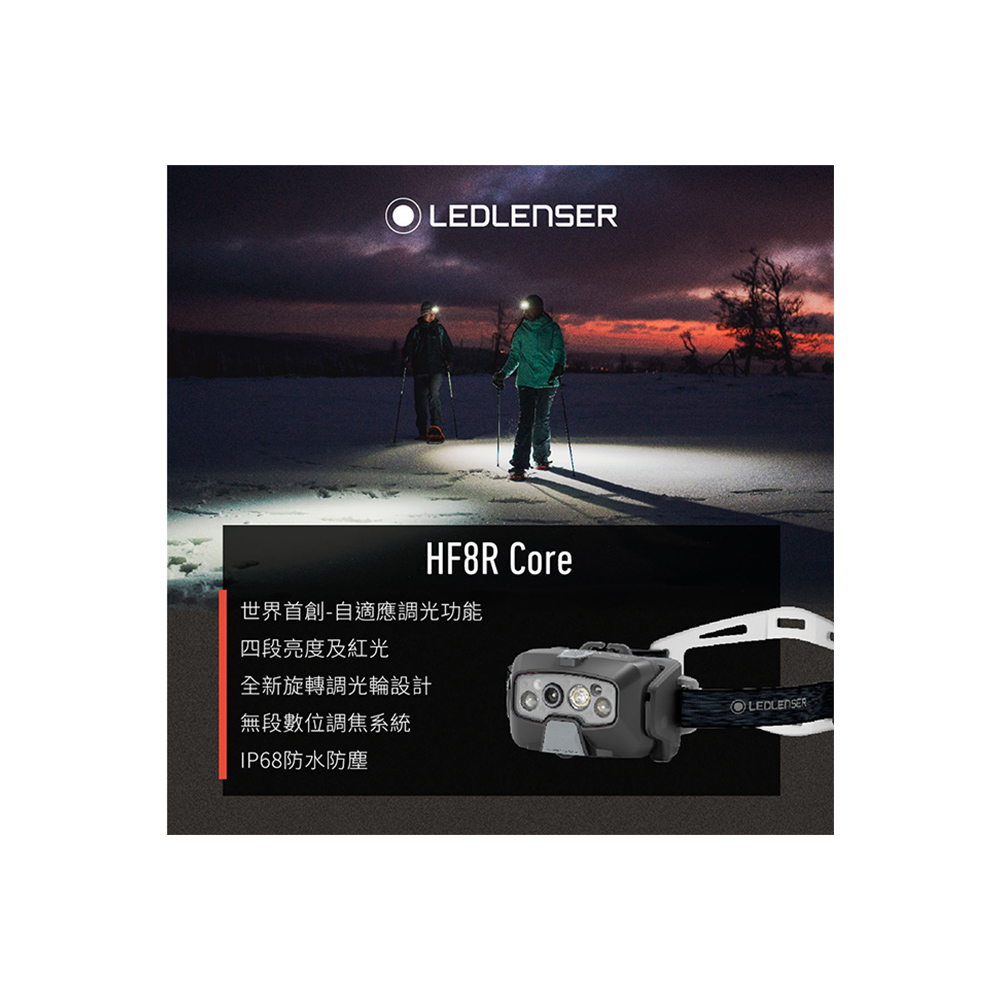 德國Ledlenser HF8R CORE 充電式數位調焦頭