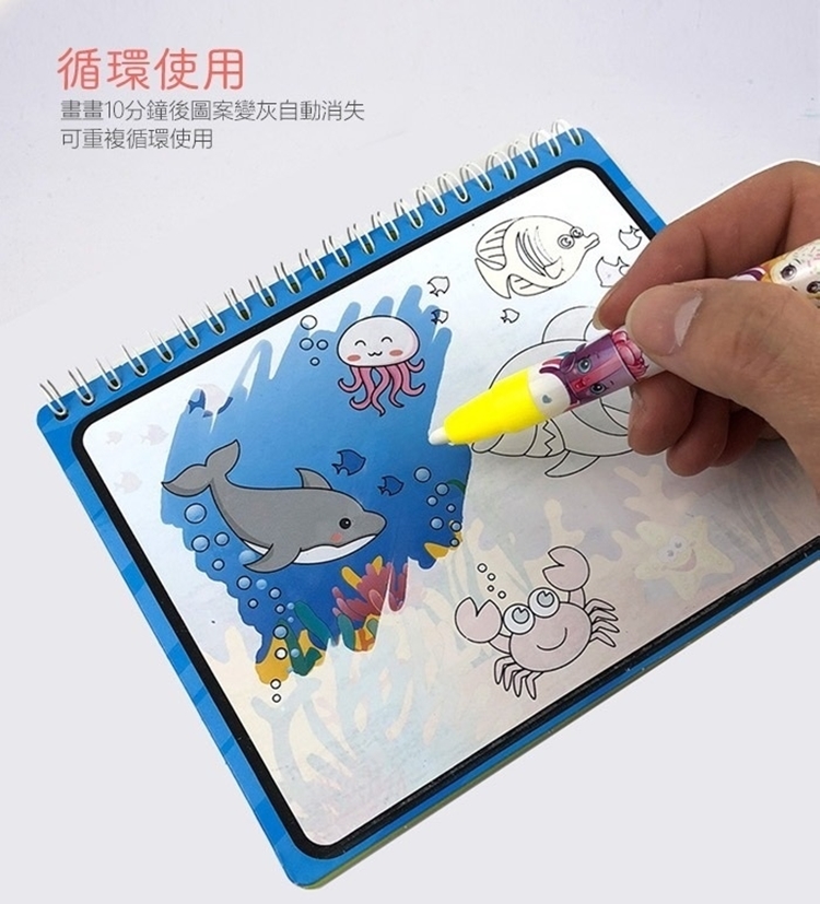 循環使用 畫畫10分鐘後圖案變灰自動消失 可重複循環使用 