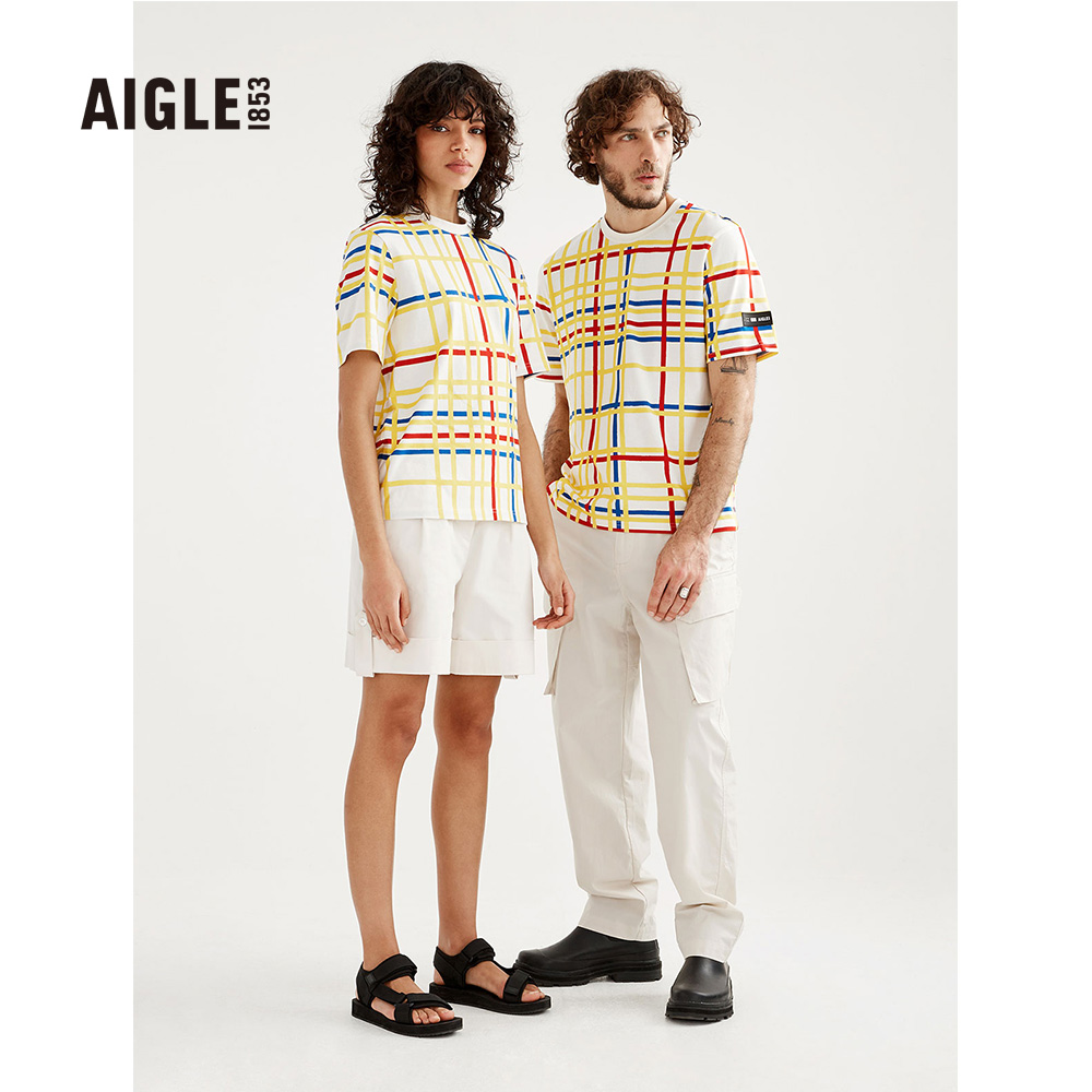 AIGLE 聯名有機棉短袖T恤(AG-FAO79A131 米