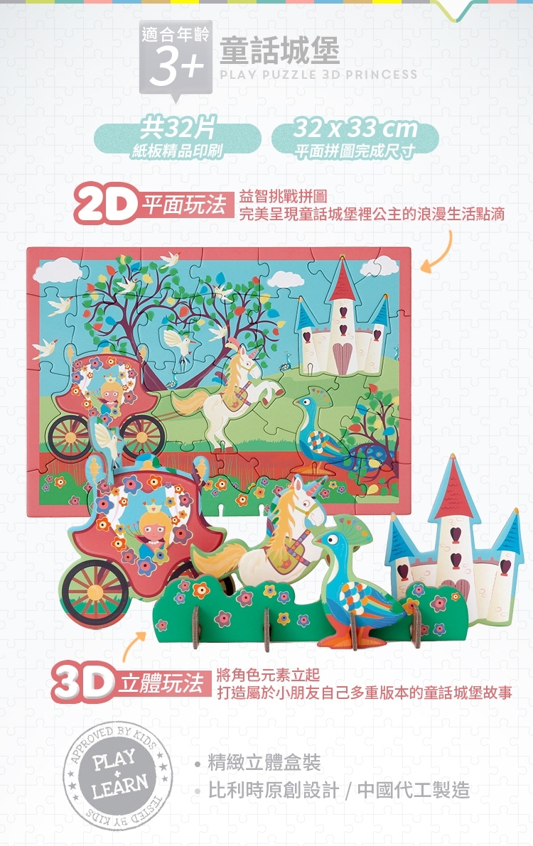 Scratch 3D立體主題拼圖(童話城堡32片)好評推薦