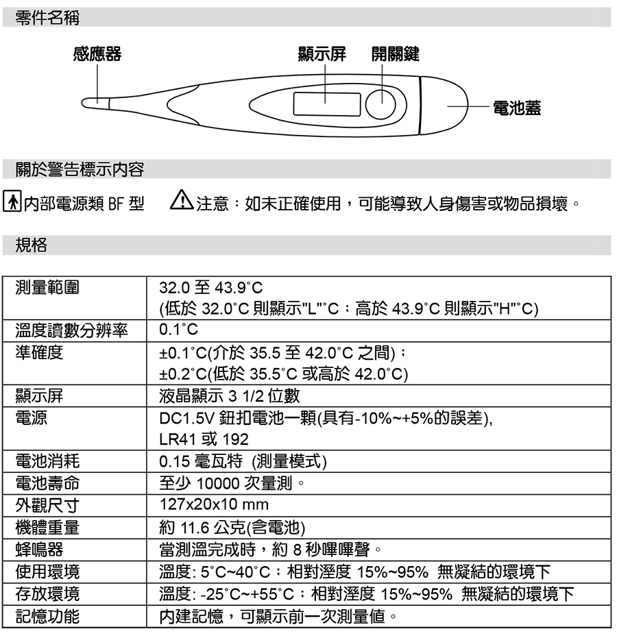 低於 32.0C 則顯示L C高於 43.9C 則顯示HC