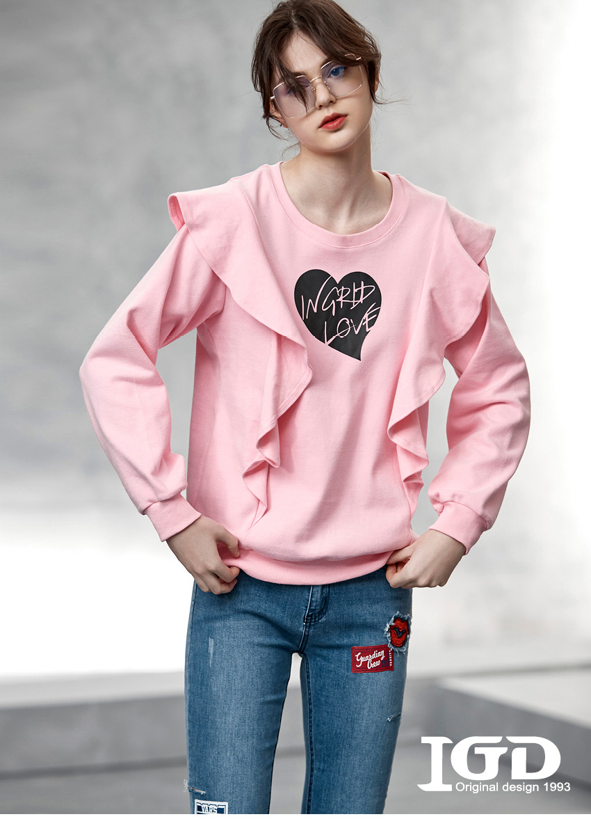IGD 英格麗 網路獨賣款-INGRID LOVE休閒大學T