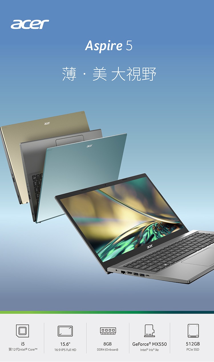 Acer 宏碁 特仕版 15.6吋輕薄筆電(Aspire 5