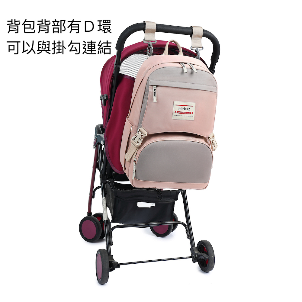 背包背部有D環 可以與掛勾連結 