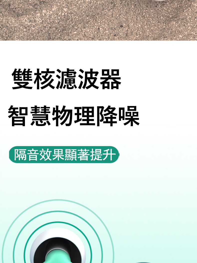 雙核濾波器 智慧物理降噪 隔音效果顯著提升 
