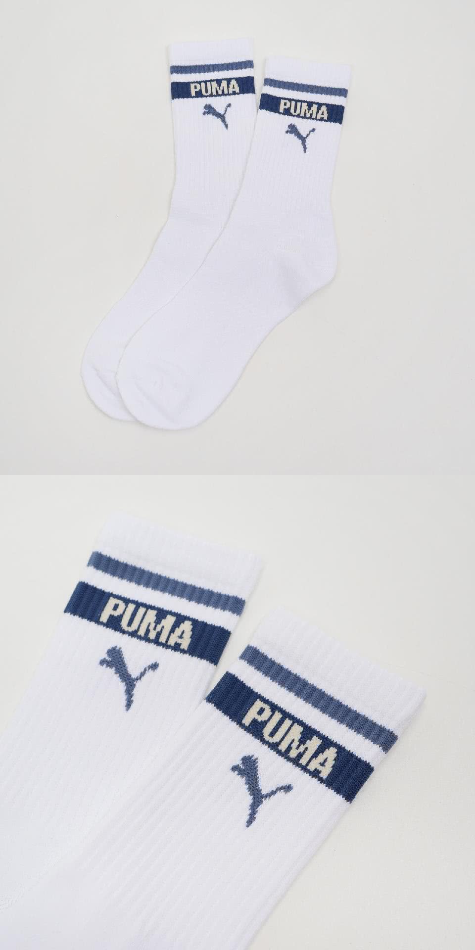 PUMA 襪子 Fashion Crew Socks 白 藍