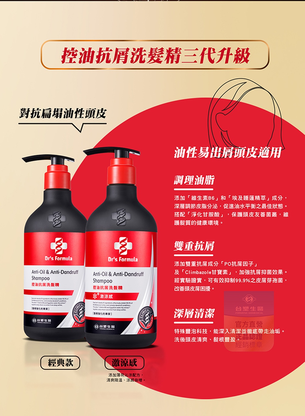 及Climbazole甘寶素,加強抗屑抑菌效果。