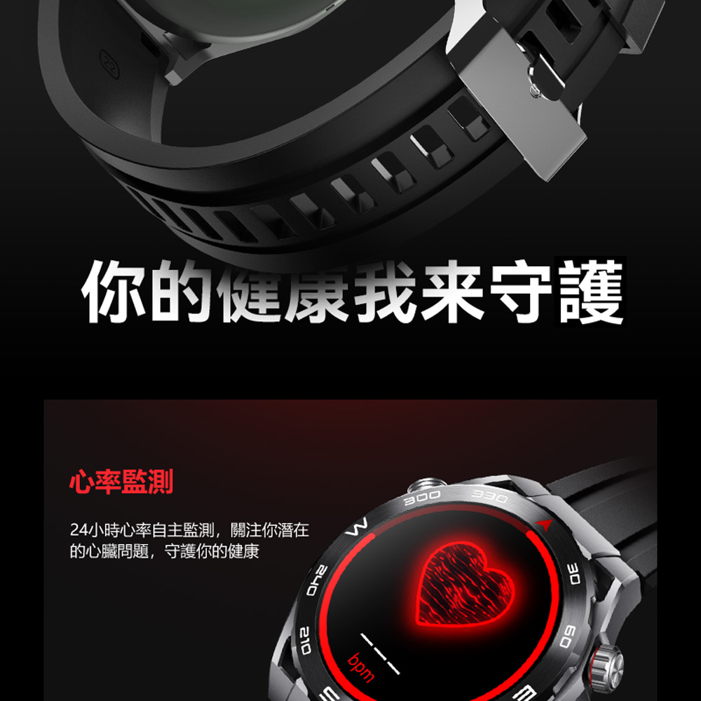 你的健康我来守護 心率監測 24小時心率自主監測,關注你潛在 的心臟問題,守護你的健康 