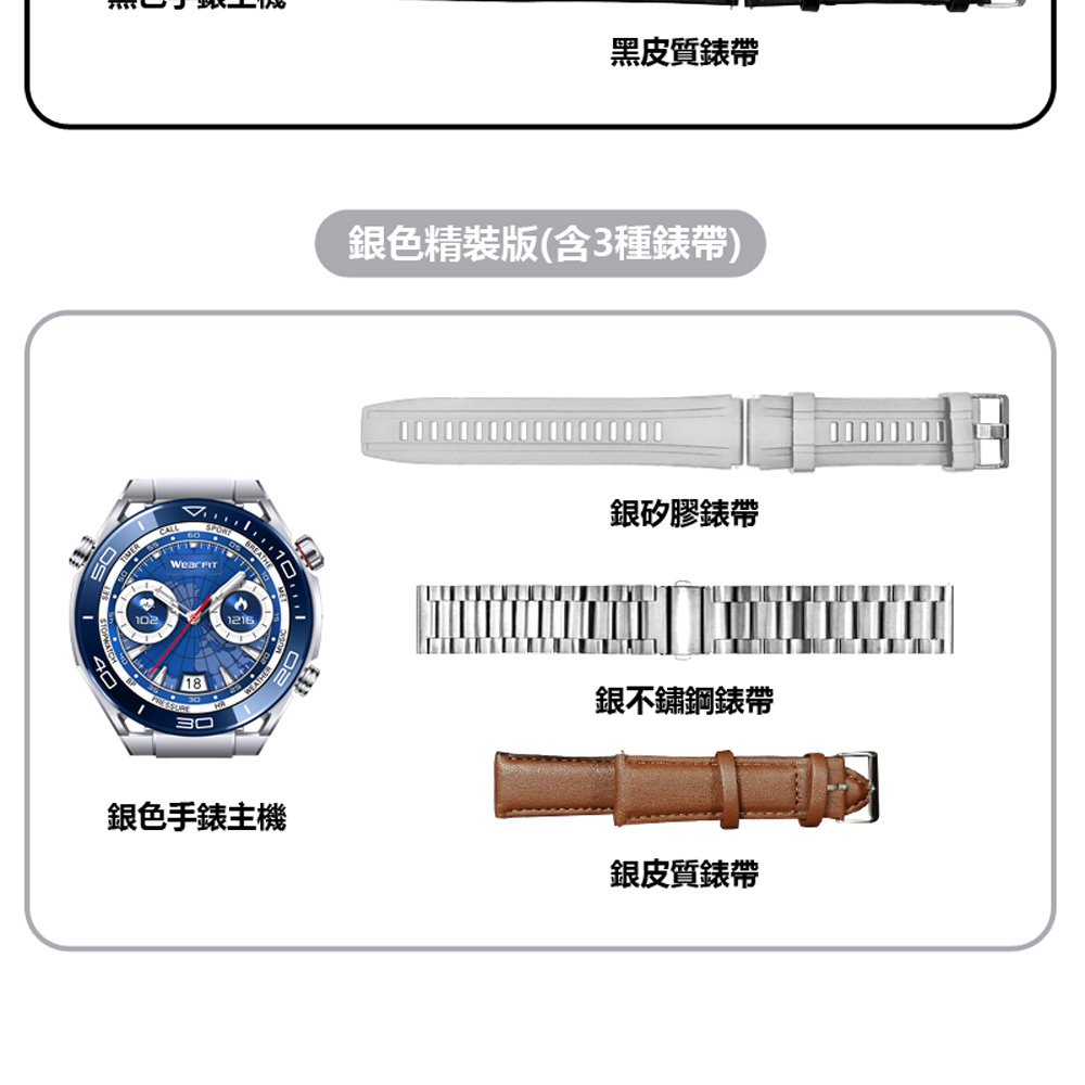 銀色精裝版含3種錶帶