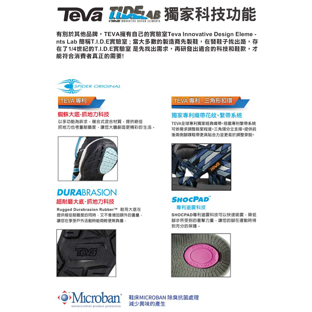 TEVA 男 Hurricane XLT2 90S彩色 TV