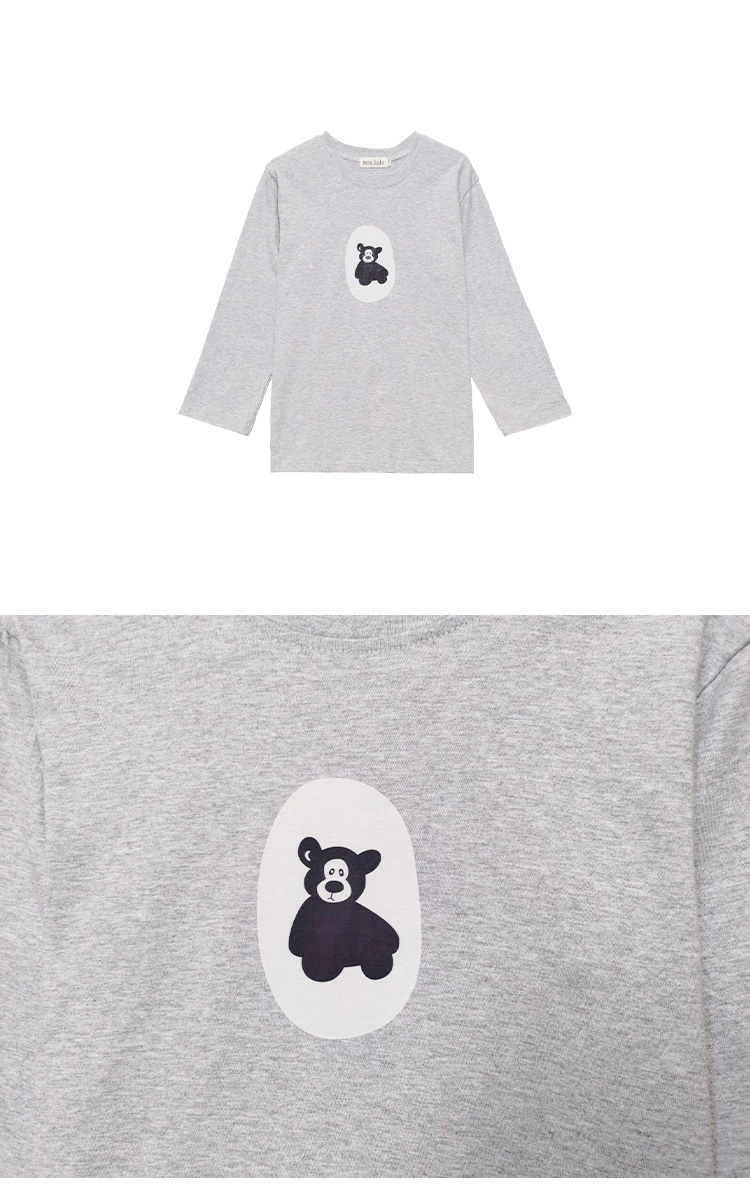 TATA KIDS 童裝 卡通熊熊印花長袖內搭T恤(共二色 