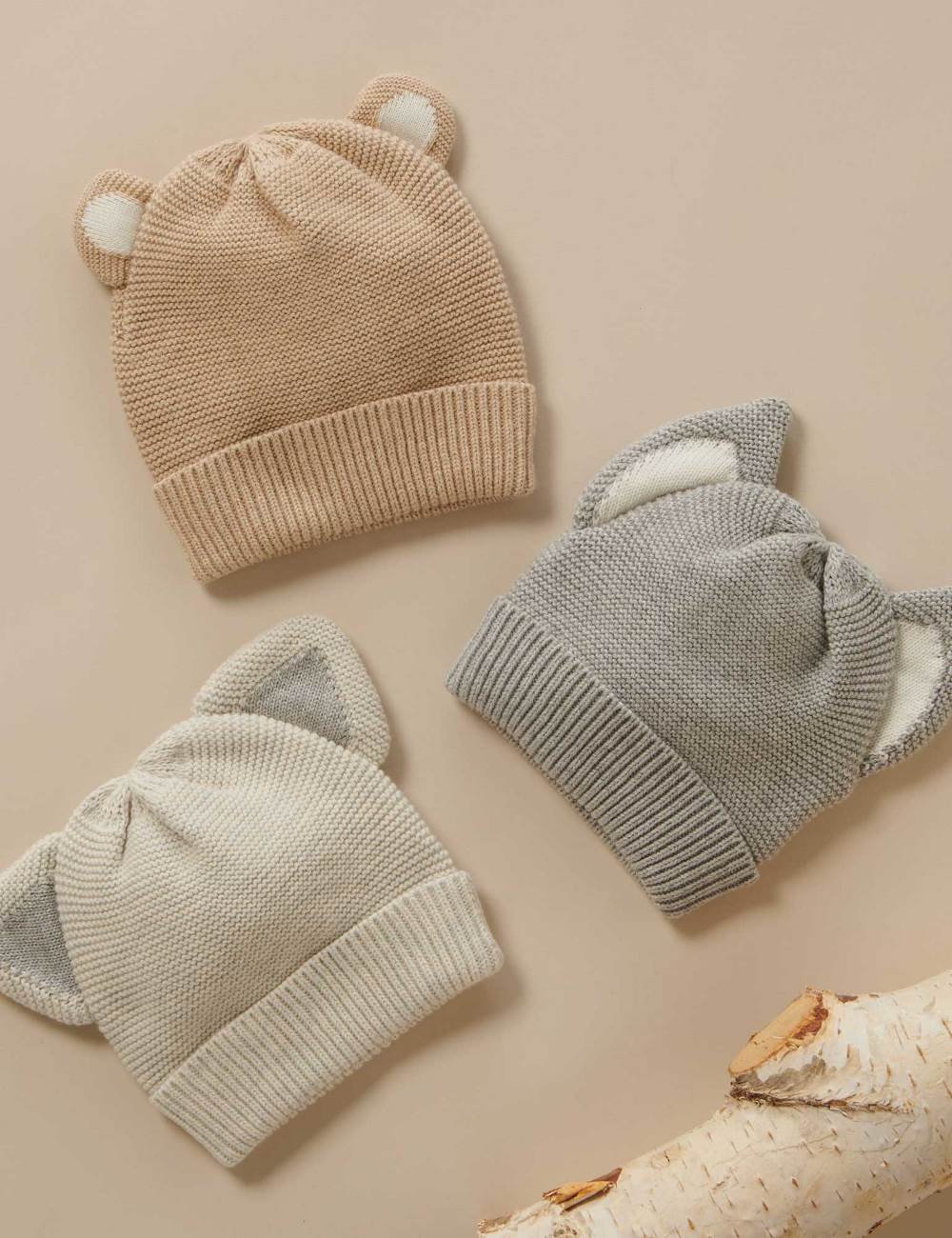 Purebaby 澳洲有機棉 嬰兒針織帽(新生兒 保暖 帽子