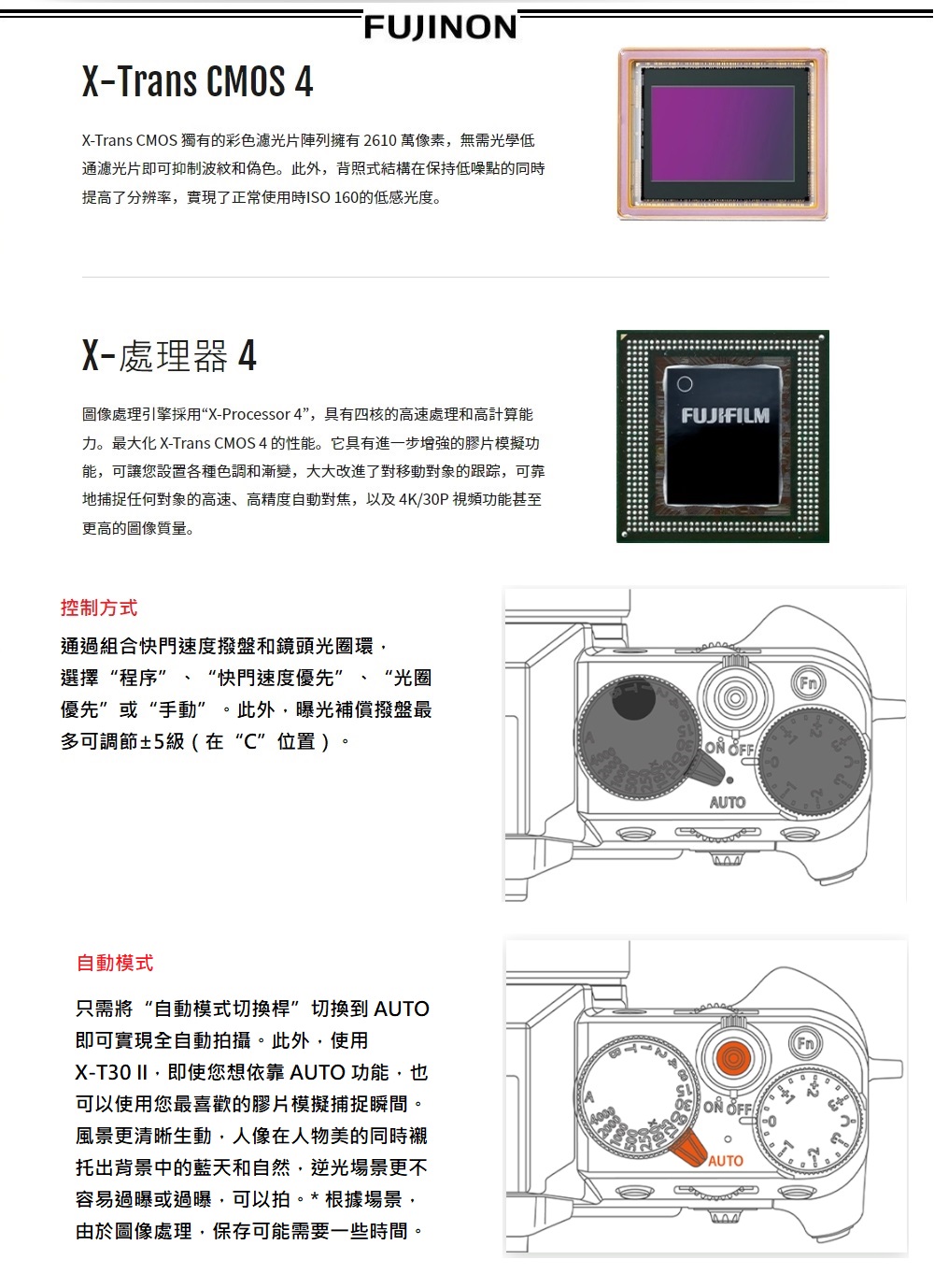XTrans CMOS 獨有的彩色濾光片陣列擁有 2610 萬像素,無需光學低