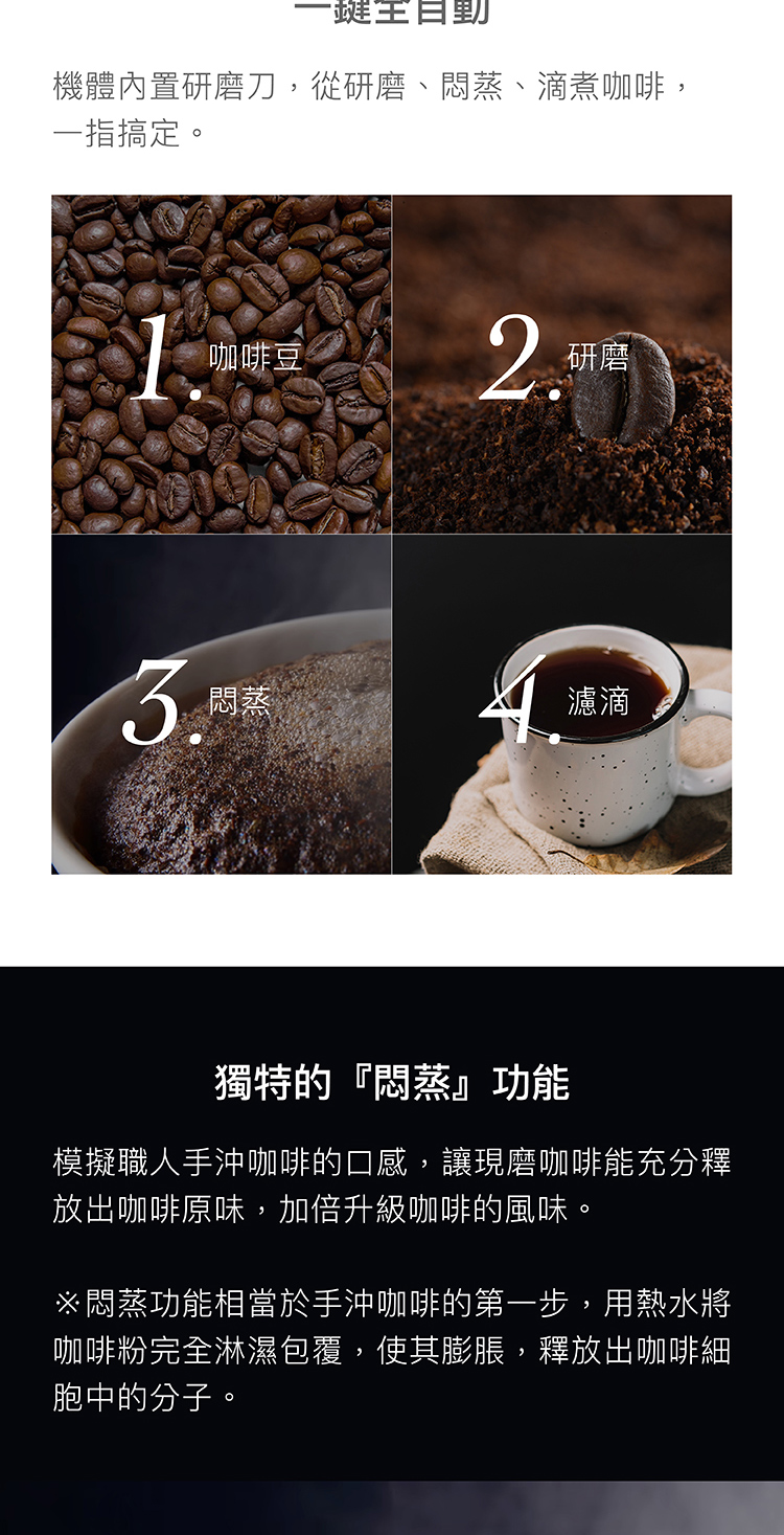 模擬職人手沖咖啡的口感,讓現磨咖啡能充分釋