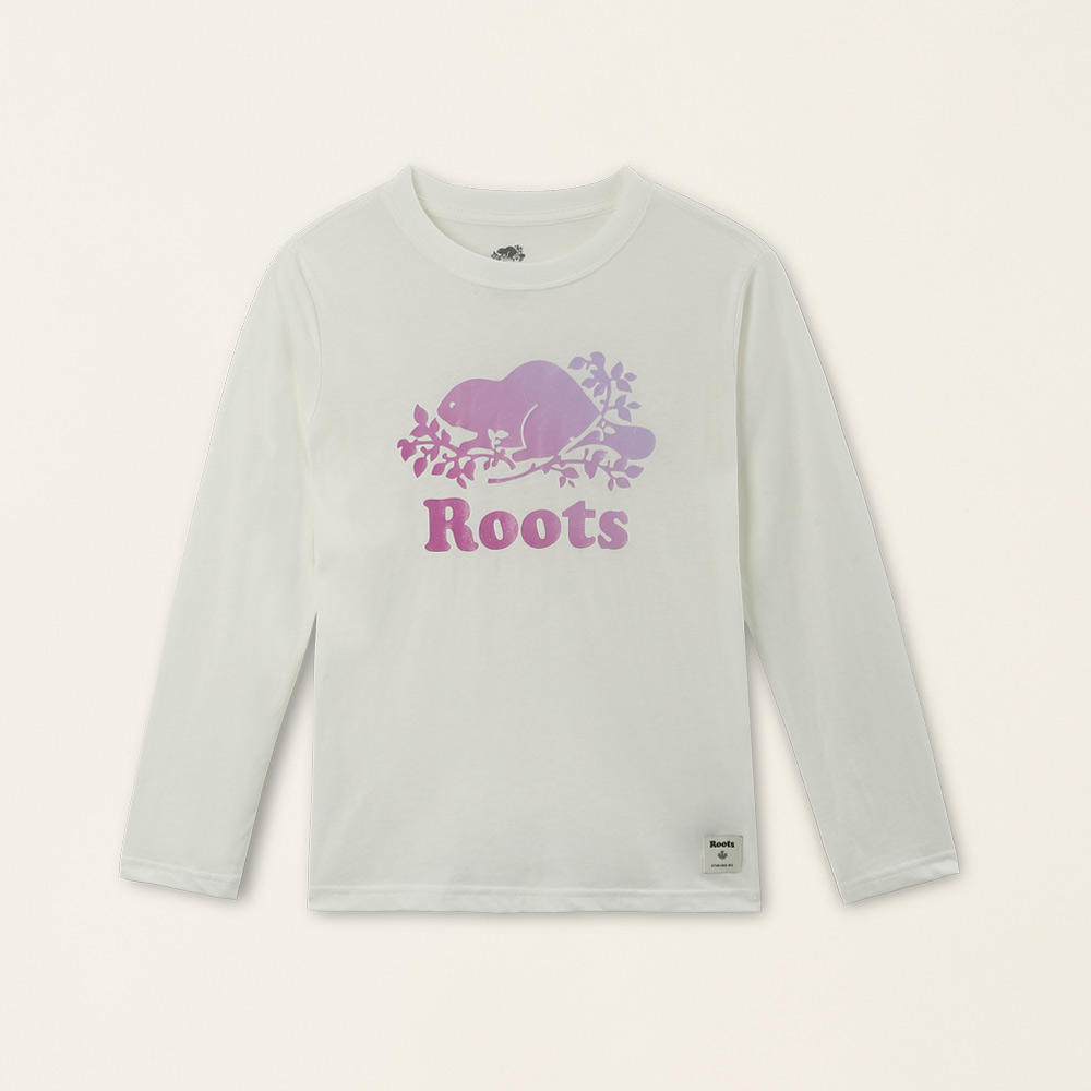 Roots Roots大童-金蔥海狸系列 漸層海狸有機棉長袖